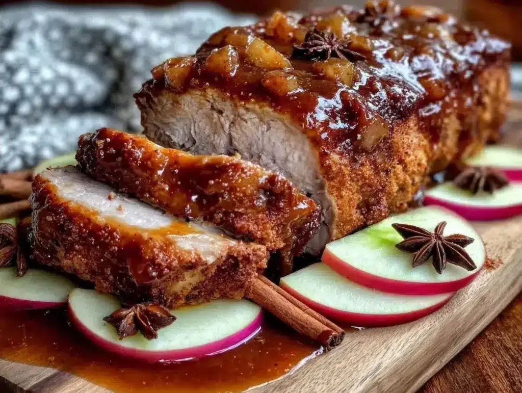 apple crockpot pork loin - featured image