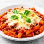 cheesy baked ziti with italian sausage - featured image
