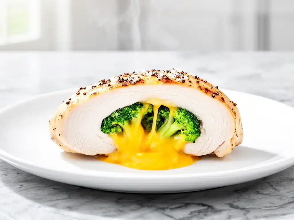 cheesy broccoli stuffed chicken breast - featured image