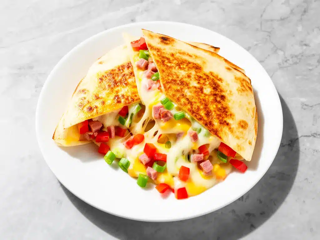 Cheesy Denver Omelette Breakfast Quesadilla: 15-Min Easy Dinner 4 Cheesy Denver Omelette Breakfast Quesadilla preparation steps