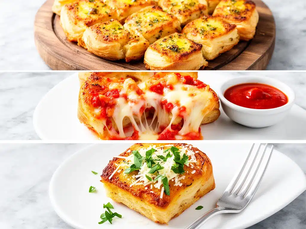 cheesy garlic bread pizza bites - featured image