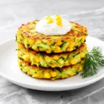 cheesy zucchini and corn fritter patties - featured image