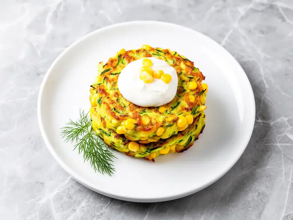 Cheesy Zucchini and Corn Fritter Patties: Easy Weeknight Dinner 4 cheesy zucchini and corn fritter patties preparation steps