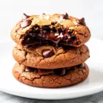 chewy double chocolate chip cookies - featured image