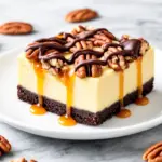 Chocolate Caramel Turtle Cheesecake Bars - featured image