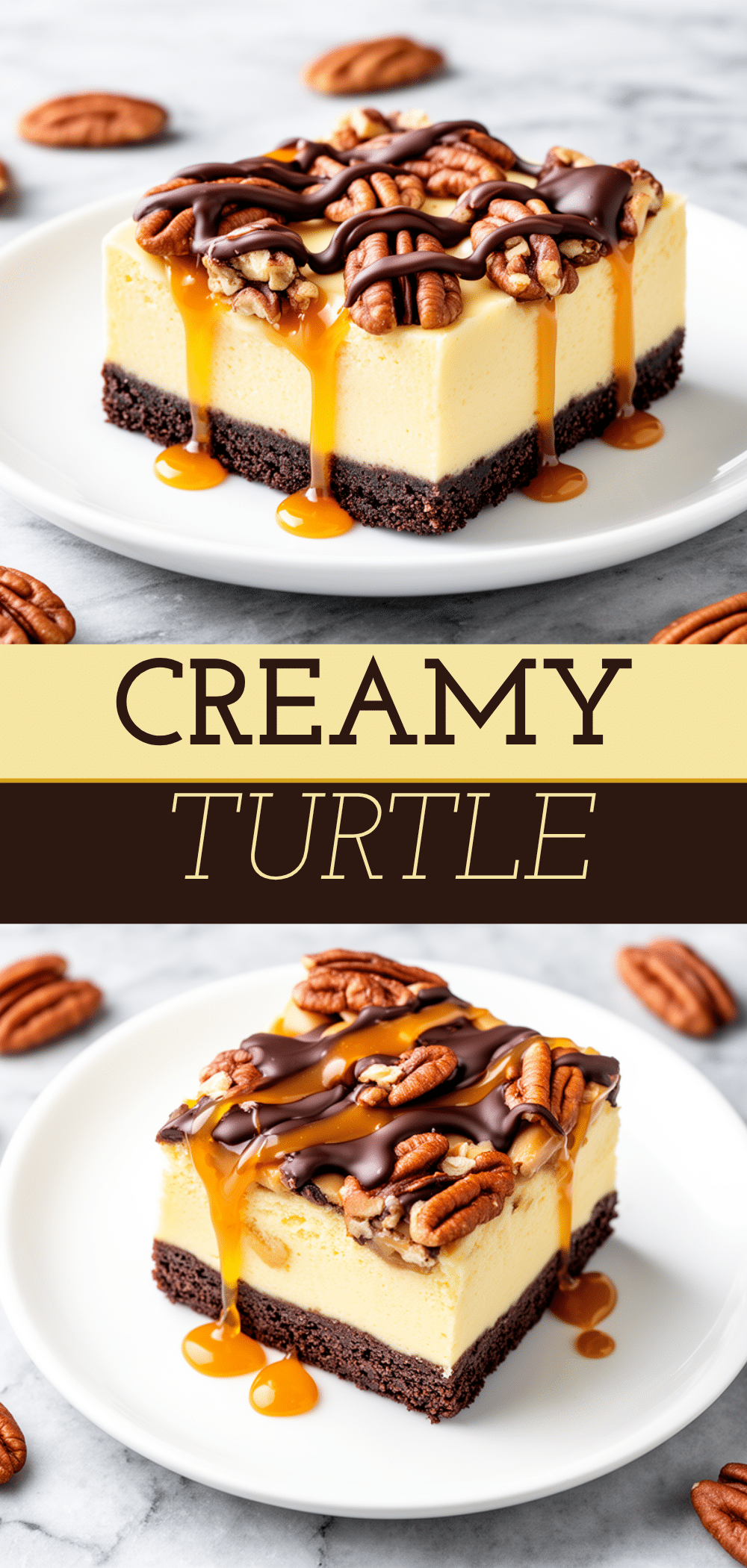 Chocolate Caramel Turtle Cheesecake Bars: 10 Best Easy Dessert 5 Chocolate Caramel Turtle Cheesecake Bars recipe