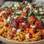 cozy fall orzo salad - featured image