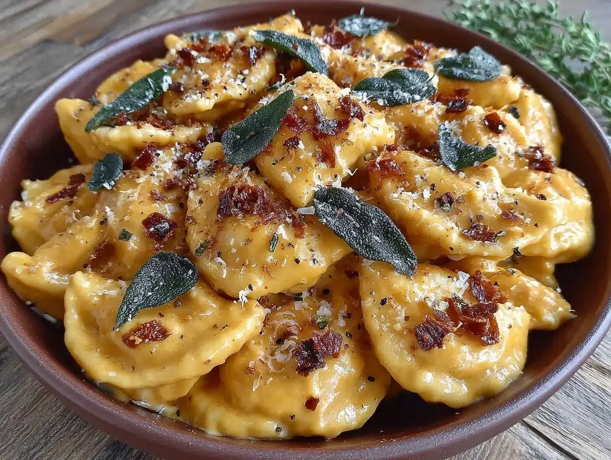 Cozy Pasta with Pumpkin Cream Sauce and Crispy Sage 4 cozy pasta with pumpkin cream sauce and crispy sage preparation steps