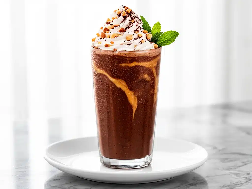 creamy chocolate peanut butter smoothie - featured image