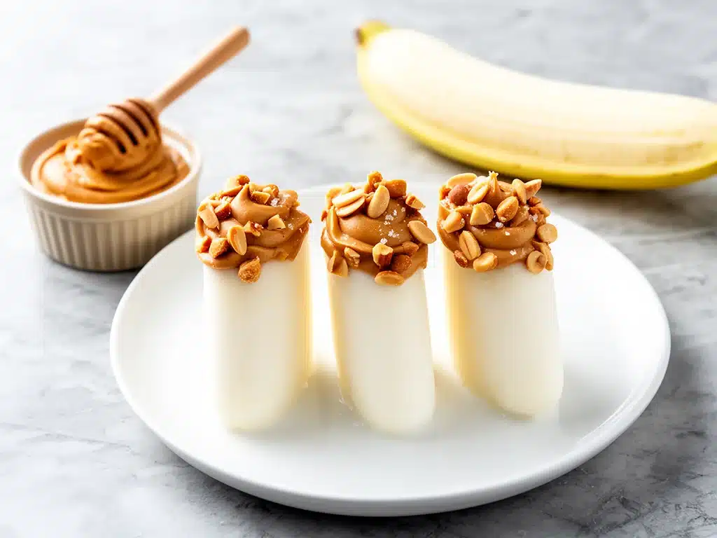 creamy frozen banana peanut butter pops - featured image