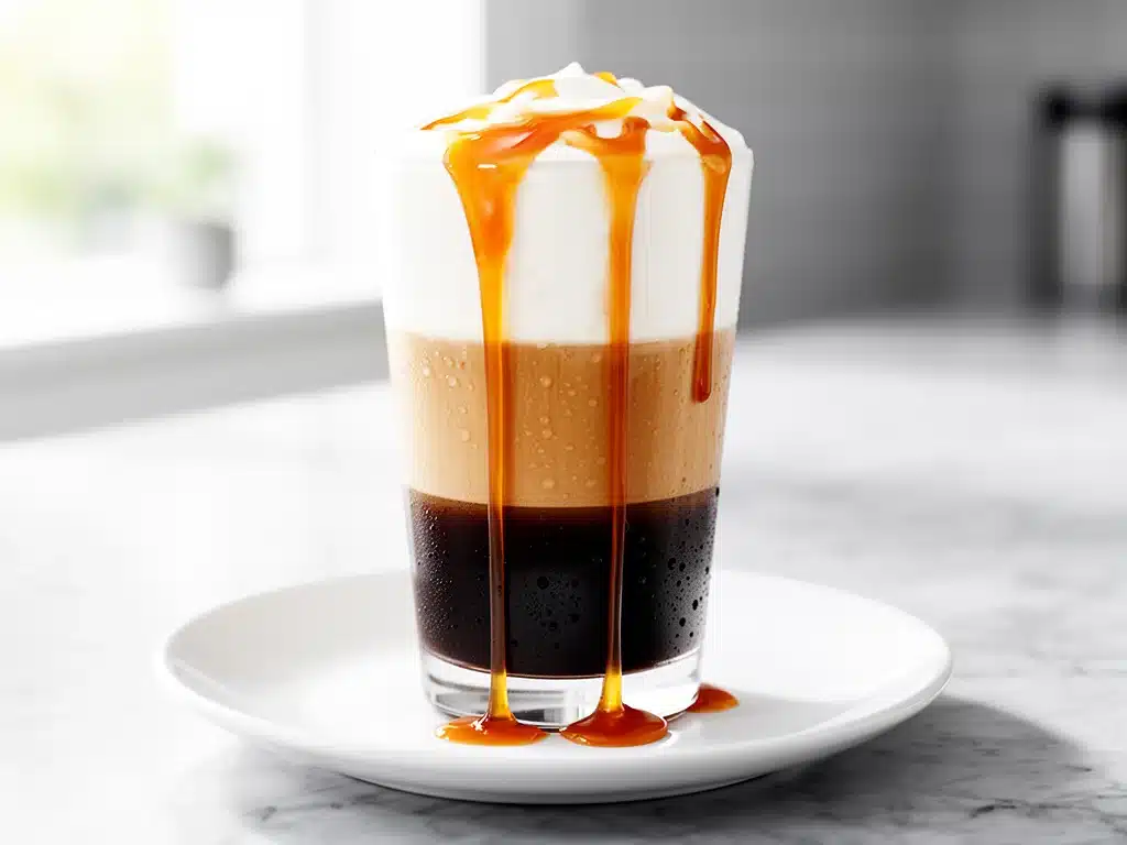 creamy iced caramel macchiato - featured image