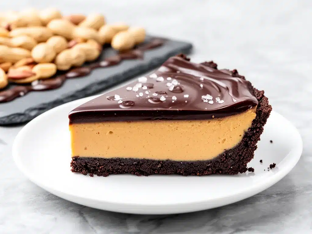 creamy no-bake peanut butter cup pie - featured image