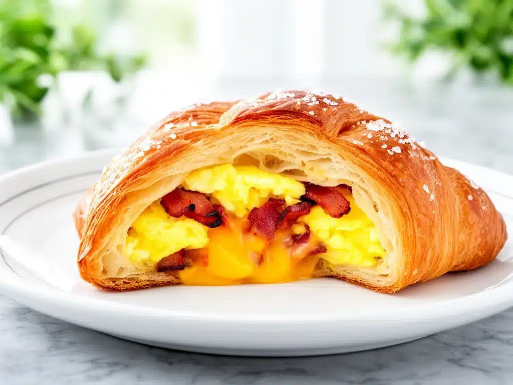 Crispy Bacon Egg and Cheese Croissant Bake - featured image
