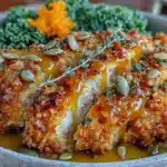 crispy baked chicken breast with maple dijon glaze - featured image