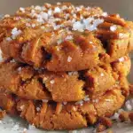 crispy chewy peanut butter cookies with sea salt - featured image