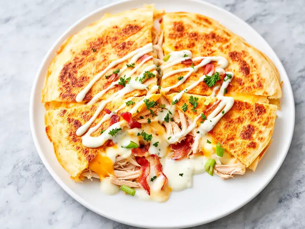 Crispy Chicken Bacon Ranch Quesadillas: 15-Min Family Favorite 4 crispy chicken bacon ranch quesadillas preparation steps