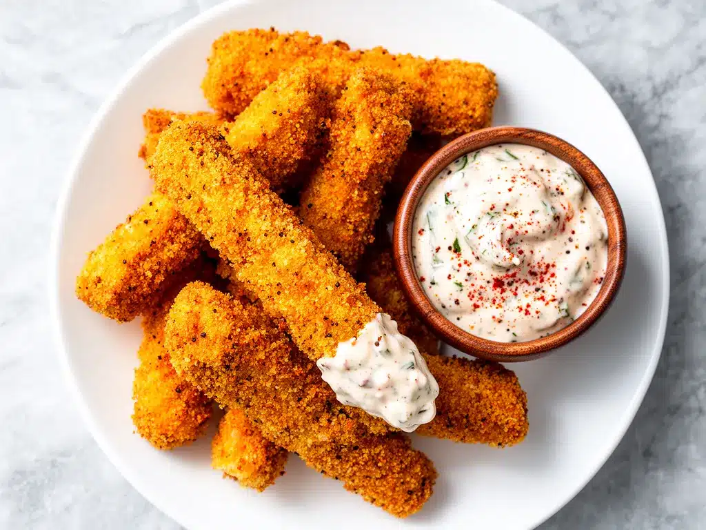 Crispy Fried Pickles: 10-Min Easy Cajun Ranch Dip 4 crispy fried pickles preparation steps