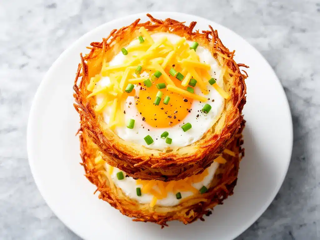 Crispy Hash Brown Egg Cups with Cheddar: 3-Ingredient Best Breakfast 4 crispy hash brown egg cups preparation steps