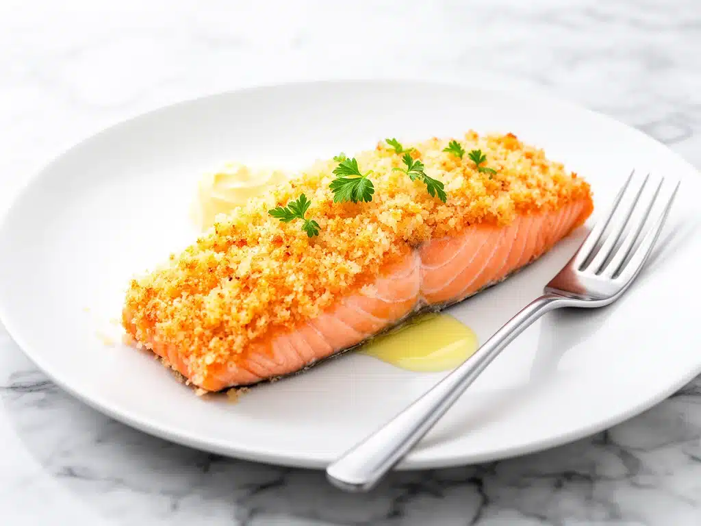 Crispy Parmesan Crusted Baked Salmon - featured image