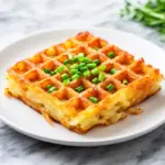 crispy waffle iron hash browns with chives - featured image