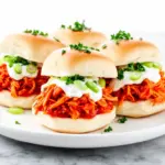 crockpot shredded buffalo chicken sliders - featured image