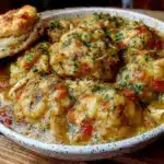 fall crockpot chicken and dumplings - featured image