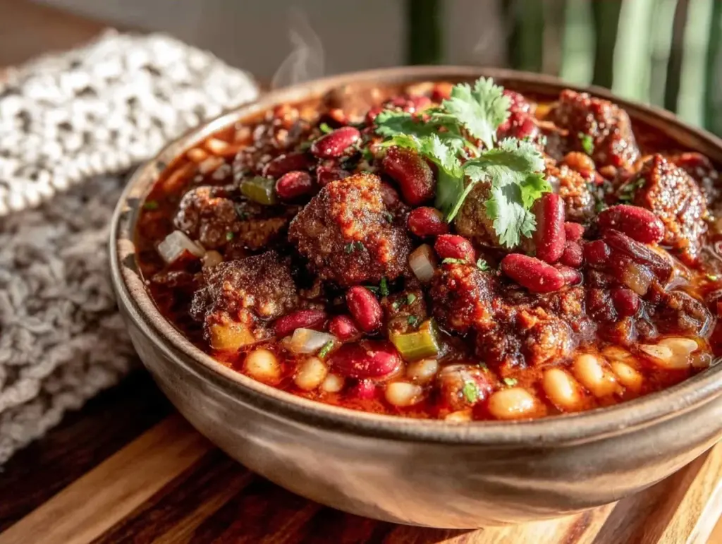 fall crockpot chili - featured image