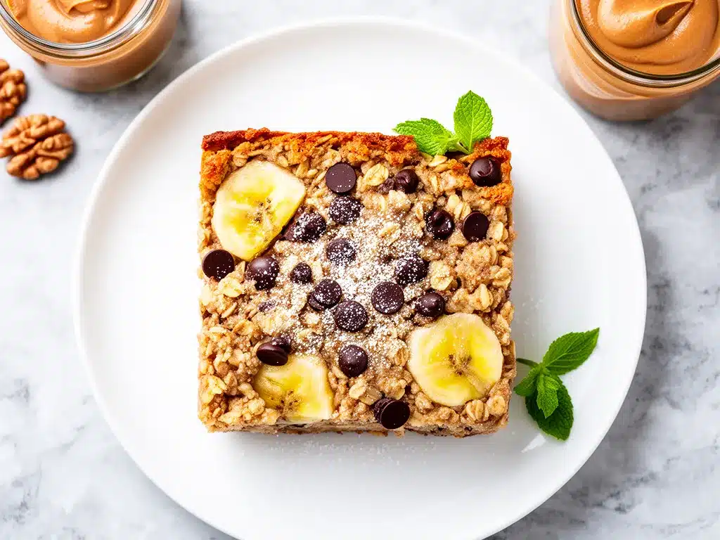 Fluffy Chocolate Chip Banana Baked Oatmeal: Easy Healthy Breakfast 4 Fluffy Chocolate Chip Banana Baked Oatmeal preparation steps