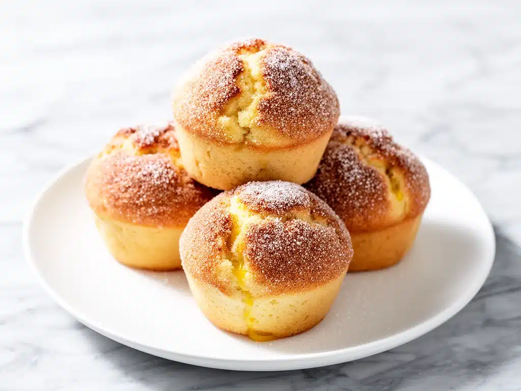fluffy cinnamon sugar donut muffins - featured image