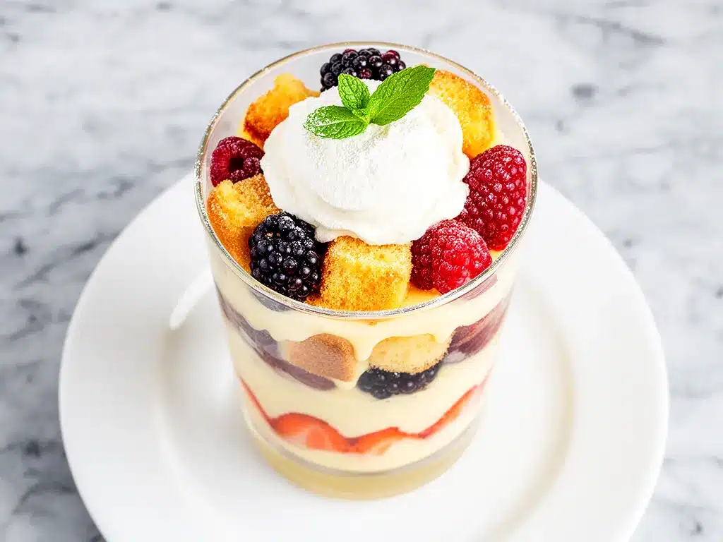 Fresh Berry Trifle: 10-Min No-Bake Vanilla Custard 4 Fresh Berry Trifle preparation steps