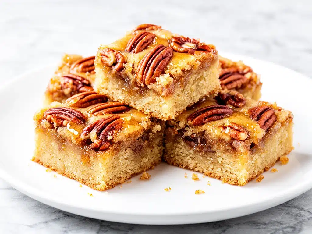 glazed maple pecan blondies - featured image