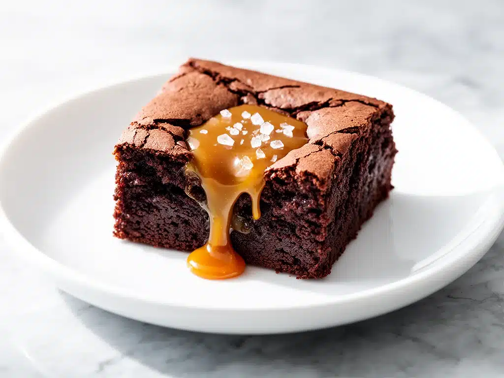 gooey salted caramel brownies - featured image