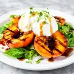 grilled peach and burrata salad - featured image