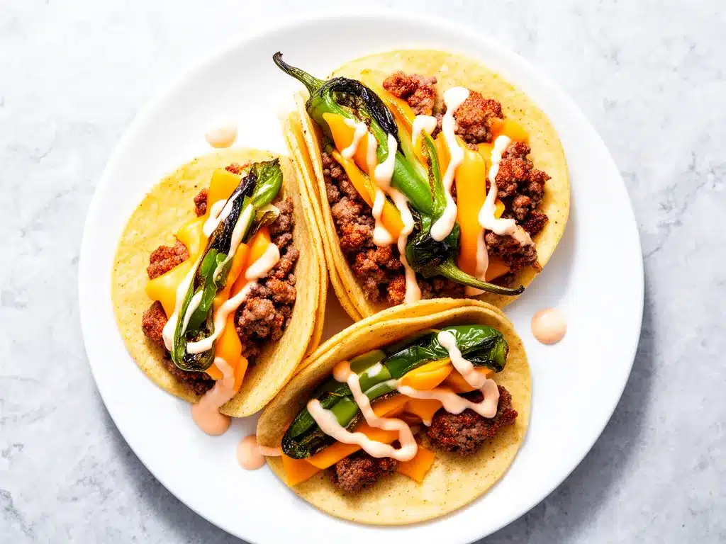 Hatch Chili Cheeseburger Smash Tacos: 3-Ingredient Easy Recipe 4 Hatch Chili Cheeseburger Smash Tacos preparation steps