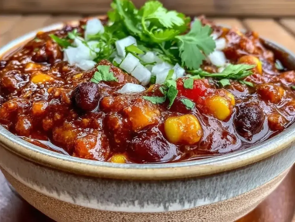 healthy vegetarian chili - featured image
