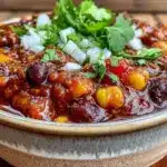 healthy vegetarian chili - featured image
