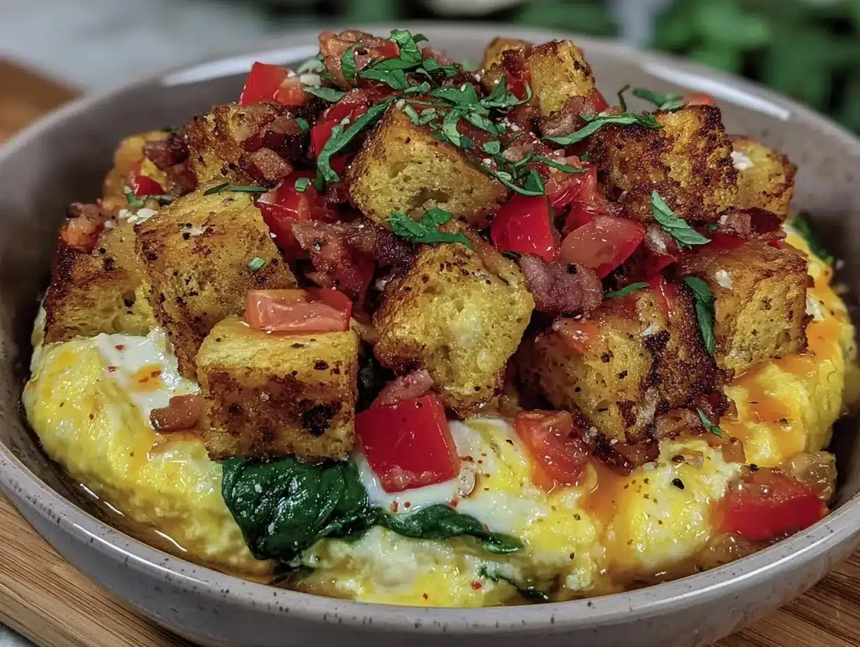 High Protein Egg White Breakfast Bowl with Turkey Bacon 4 high protein egg white breakfast bowl preparation steps