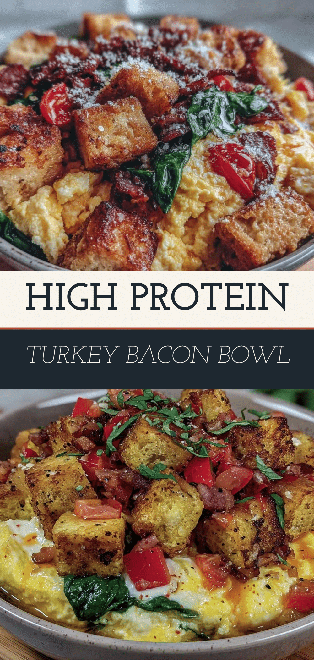 High Protein Egg White Breakfast Bowl with Turkey Bacon 5 high protein egg white breakfast bowl recipe