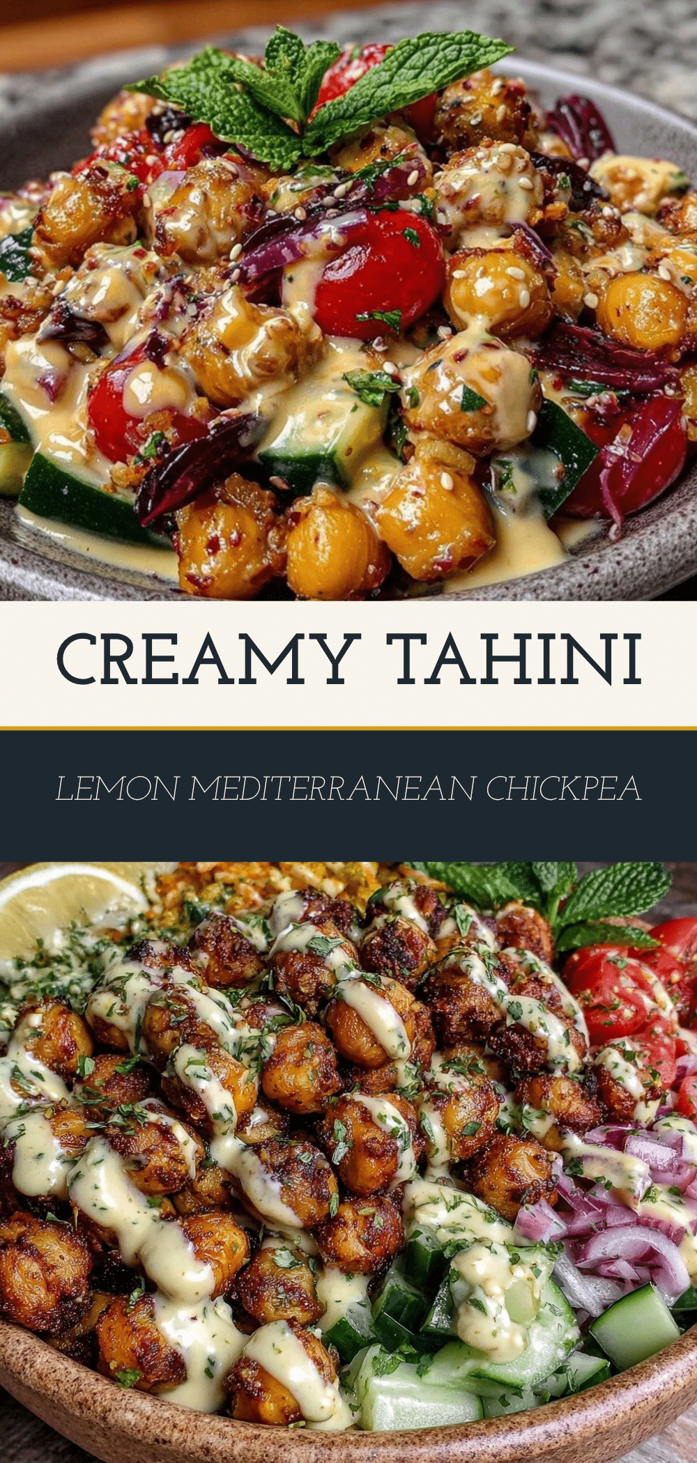 Mediterranean Chickpea Bowl: 5-Ingredient Tahini Lemon Dressing 5 Mediterranean Chickpea Bowl recipe