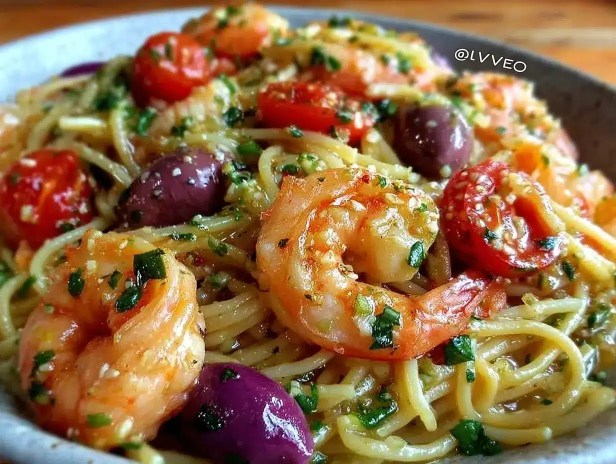 Mediterranean Shrimp Pasta: 5-Ingredient Dinner Party Idea 4 Mediterranean Shrimp Pasta preparation steps