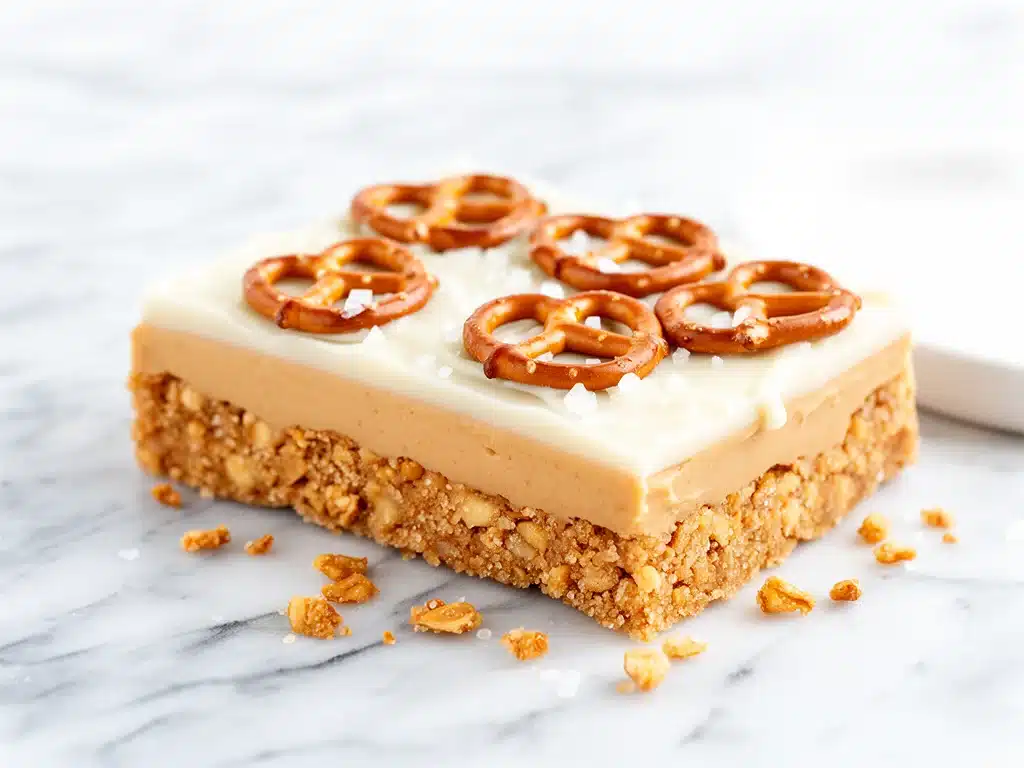 no-bake peanut butter pretzel bars - featured image