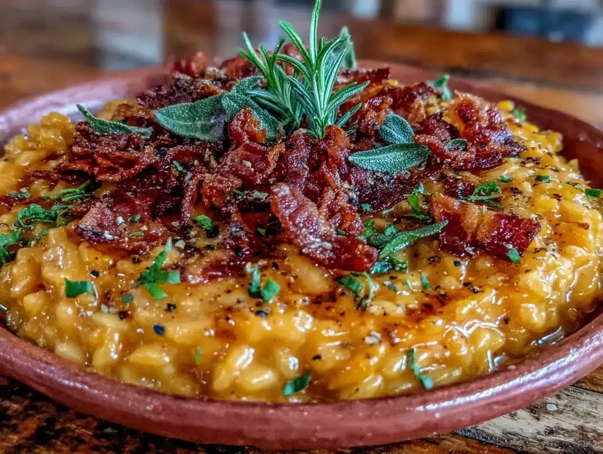Pumpkin Dinner Risotto with Sage Brown Butter: Best Indulgent Party Recipe 4 pumpkin dinner risotto preparation steps