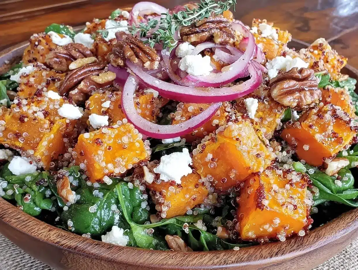 Pumpkin Salad: Best Dinner Party Spinach & Walnut Recipe 4 pumpkin salad with spinach and toasted walnuts preparation steps