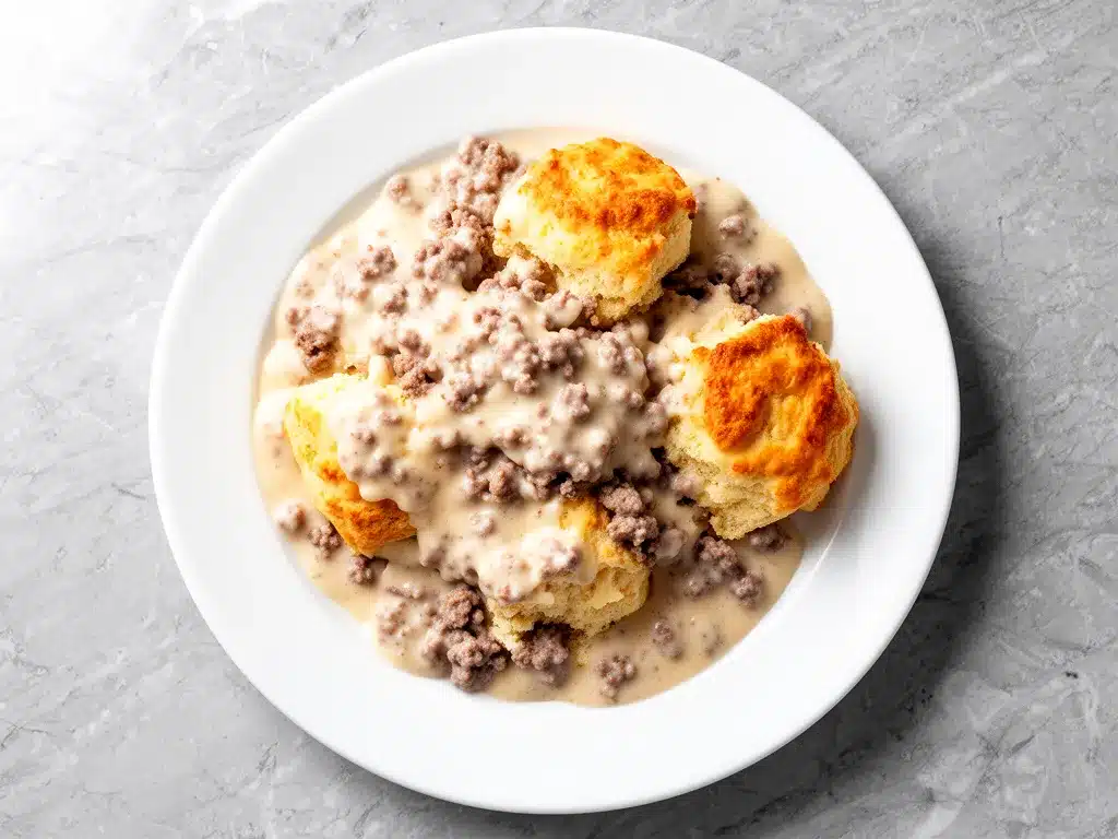Savory Sausage Gravy and Biscuits Casserole: 5-Ingredient Comfort Food 4 savory sausage gravy and biscuits casserole preparation steps