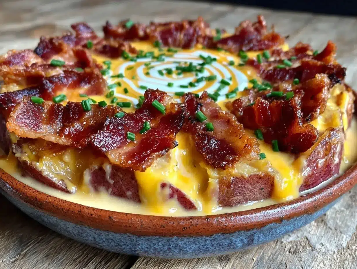 Slow Cooker Cheesy Potato Soup with Crispy Bacon 4 slow cooker cheesy potato soup preparation steps