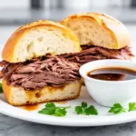 slow cooker French dip sandwich - featured image