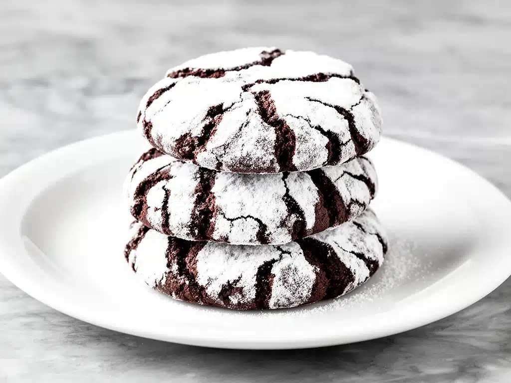 soft chocolate crinkle cookies - featured image