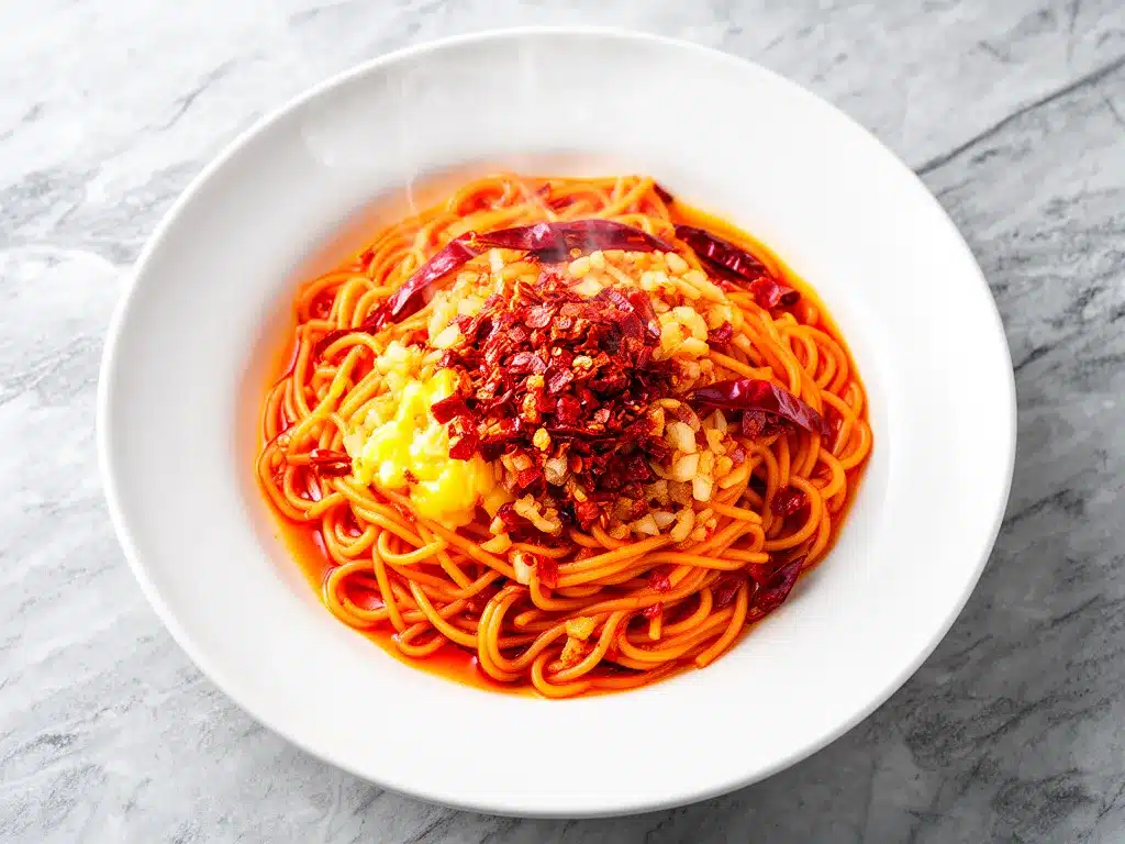 Spicy Garlic Butter Noodles: Best Homemade Chili Oil Recipe 4 Spicy Garlic Butter Noodles preparation steps