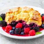 triple berry cobbler with buttery biscuit crust - featured image