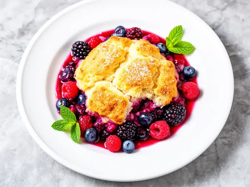 Triple Berry Cobbler with Buttery Biscuit Crust 4 triple berry cobbler with buttery biscuit crust preparation steps